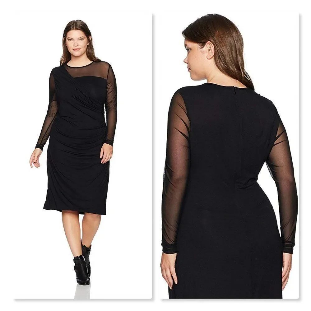 Rebel Wilson X Angels Mesh Jersey Draped Dress 1X